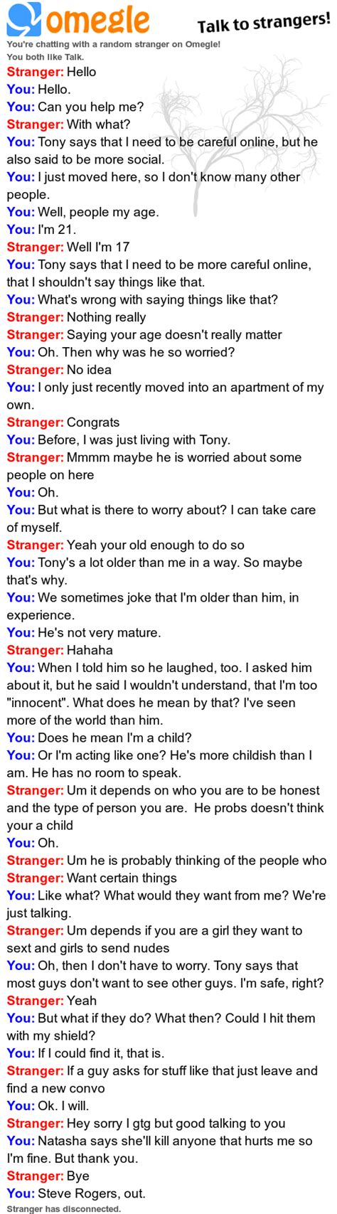 omegle 2|Omegle chat log